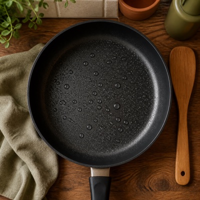 Pan met antiaanbaklaag als herkenbare PFAS-bron