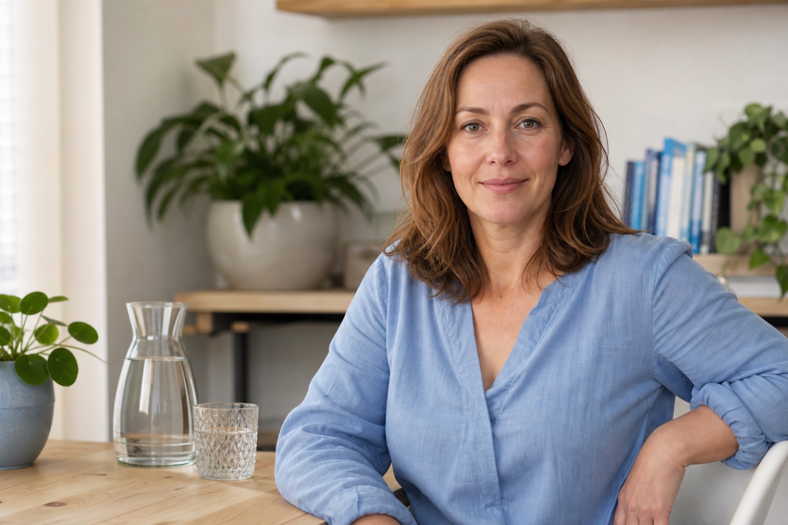 De vrouw achter Vitalora in haar lichte werkruimte